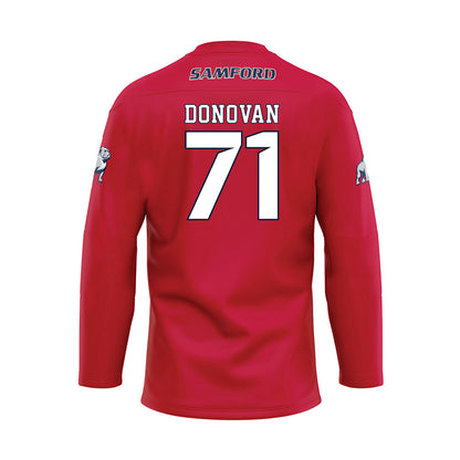 Samford - NCAA Football : Carson Donovan - Red Hockey Jersey