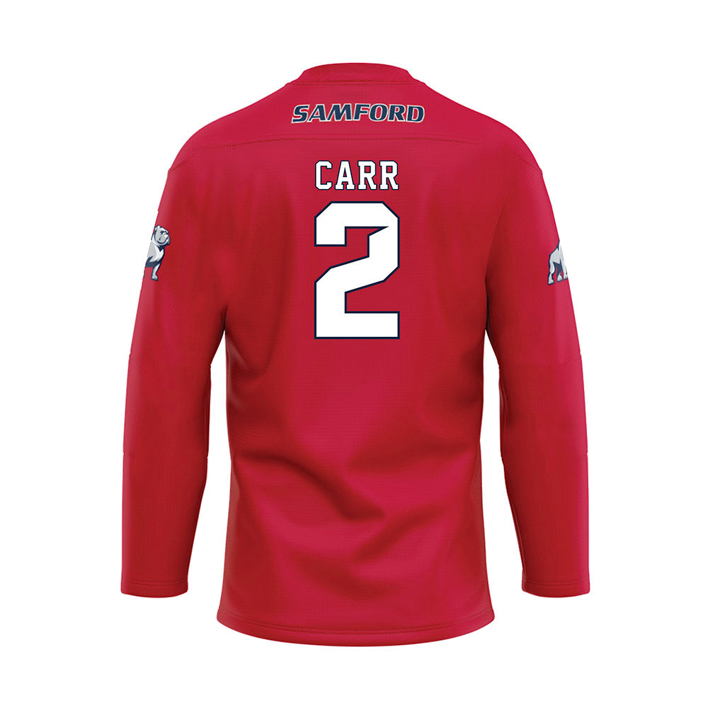 Samford - NCAA Baseball : Cade Carr - Red Hockey Jersey-1