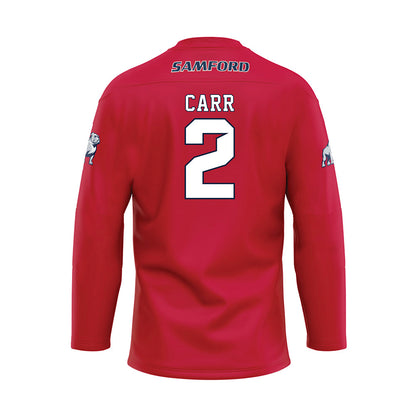 Samford - NCAA Baseball : Cade Carr - Red Hockey Jersey-1
