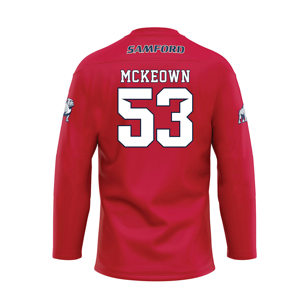 Samford - NCAA Football : Kaden McKeown - Red Hockey Jersey-1