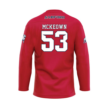Samford - NCAA Football : Kaden McKeown - Red Hockey Jersey-1