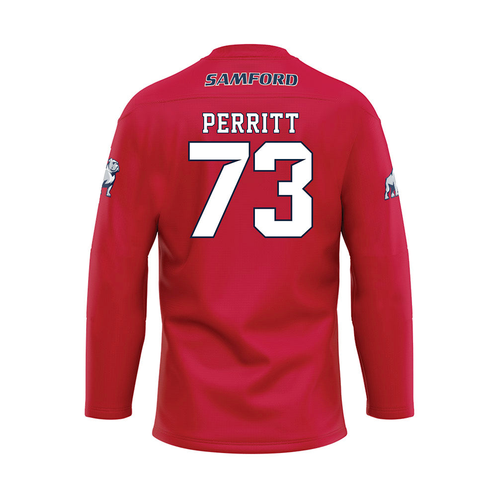 Samford - NCAA Football : Justin Perritt - Red Hockey Jersey-1