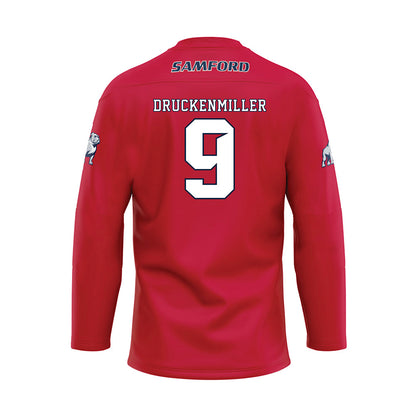 Samford - NCAA Baseball : Drew Druckenmiller - Red Hockey Jersey-1