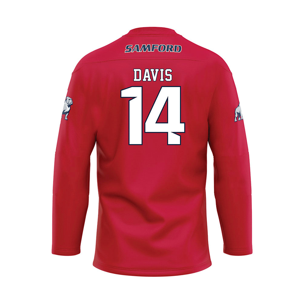 Samford - NCAA Men's Basketball : Brody Davis - Red Hockey Jersey