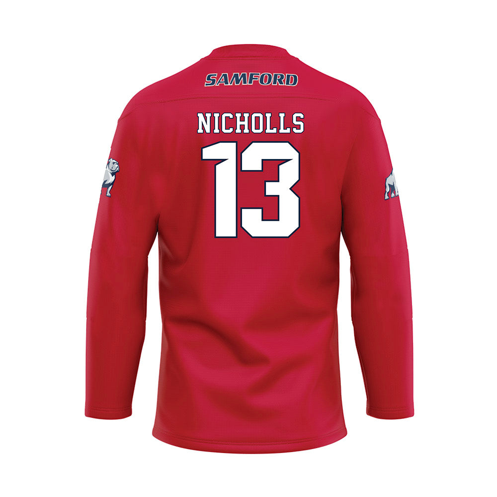 Samford - NCAA Men's Tennis : Darcy Nicholls - Red Hockey Jersey-1