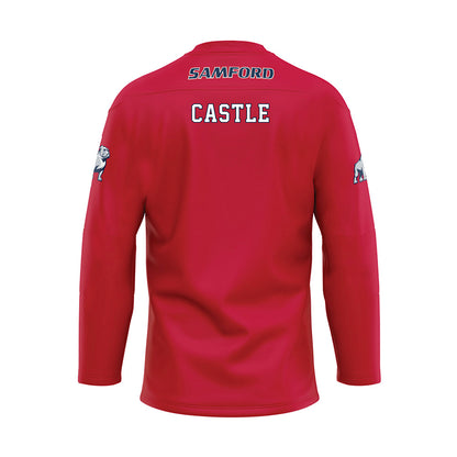 Samford - NCAA Cheerleading : Emma Castle - Red Hockey Jersey-1