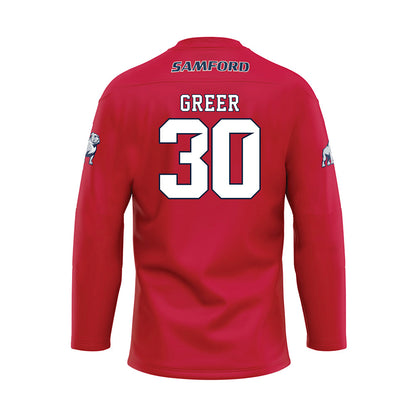 Samford - NCAA Football : Cooper Greer - Red Hockey Jersey-1