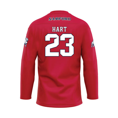 Samford - NCAA Softball : Katie Hart - Red Hockey Jersey-1