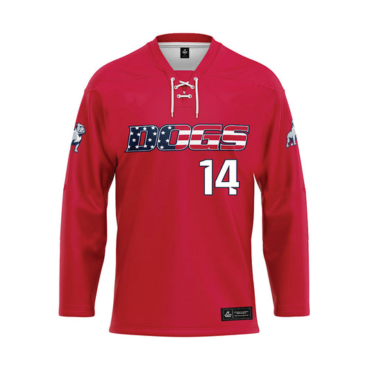 Samford - NCAA Men's Basketball : Brody Davis - Red Hockey Jersey