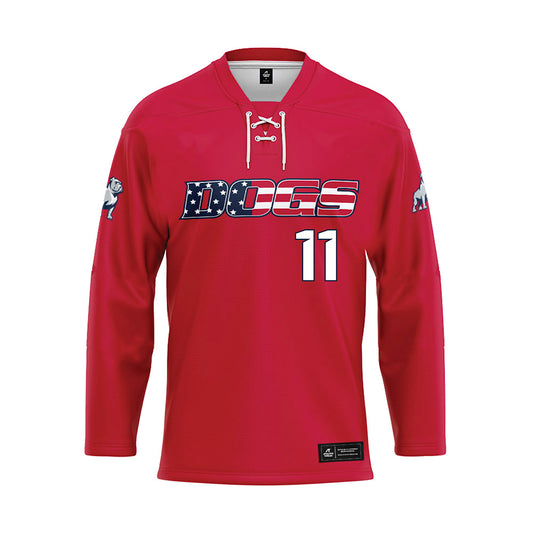 Samford - NCAA Men's Basketball : Cooper Davenport - Red Hockey Jersey-0