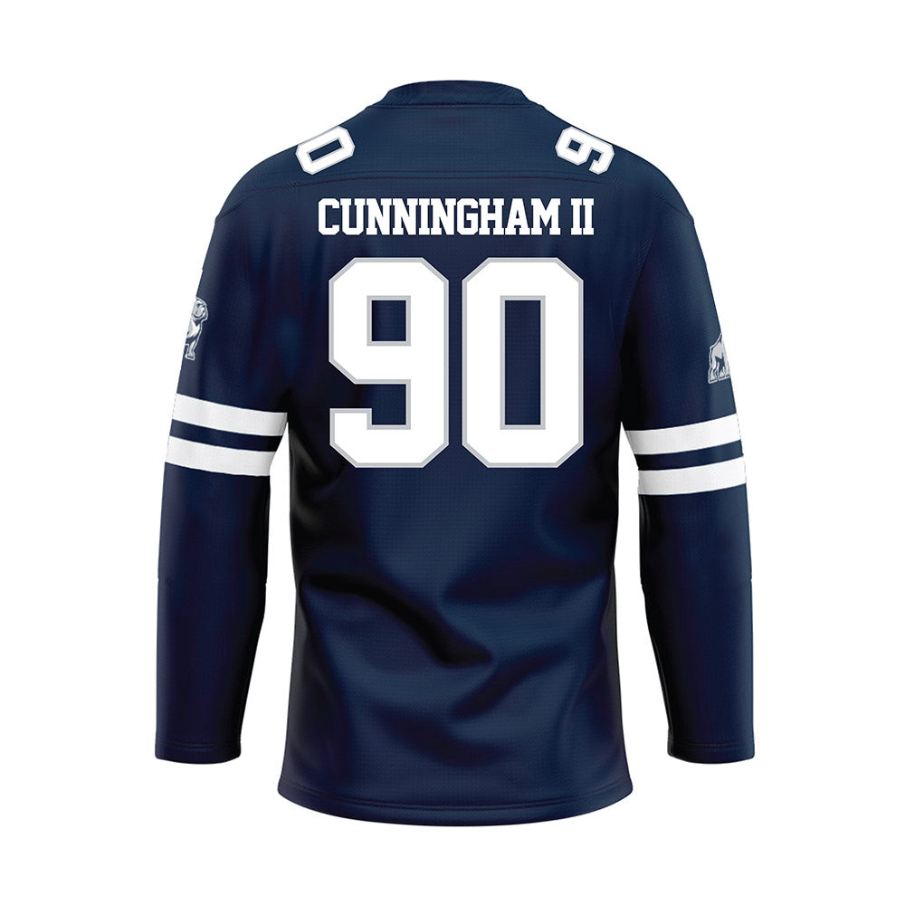 Samford - NCAA Football : Conroy Cunningham ll - Blue Hockey Jersey