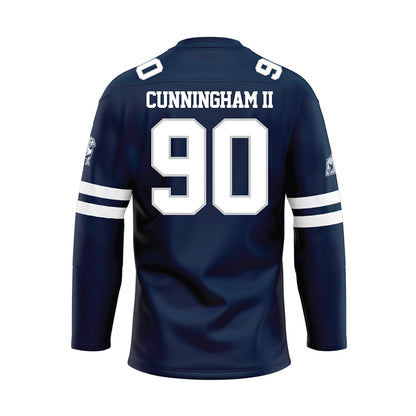 Samford - NCAA Football : Conroy Cunningham ll - Blue Hockey Jersey