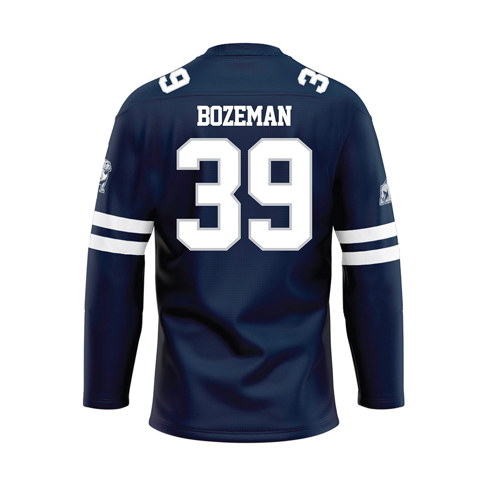 Samford - NCAA Baseball : Charlie Bozeman - Blue Hockey Jersey-1