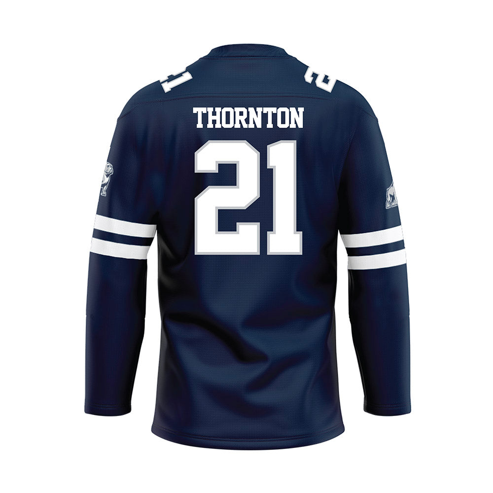 Samford - NCAA Football : Malik Thornton - Blue Hockey Jersey-1