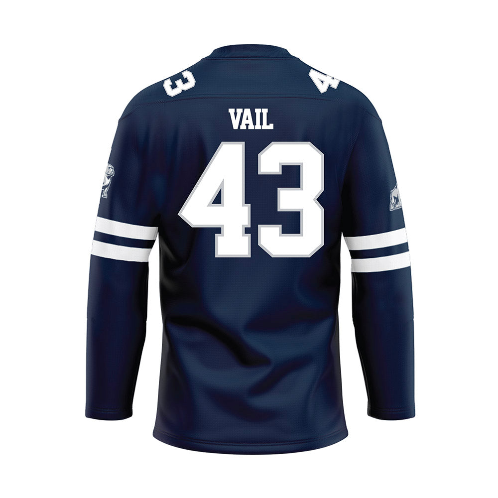 Samford - NCAA Baseball : Bodie Vail - Blue Hockey Jersey-1