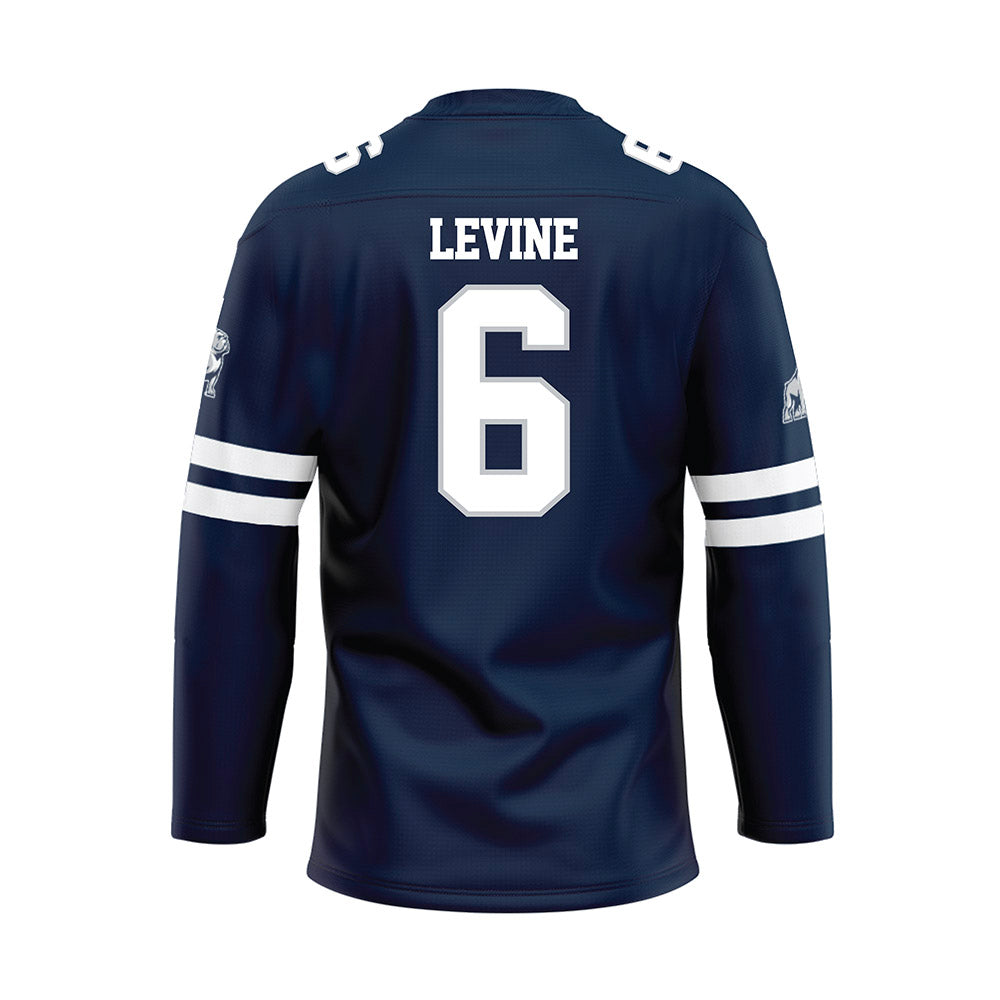 Samford - NCAA Football : Ben Levine - Blue Hockey Jersey