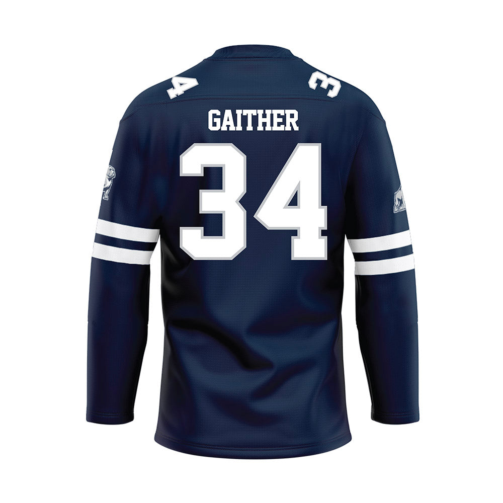 Samford - NCAA Football : Malik Gaither - Blue Hockey Jersey