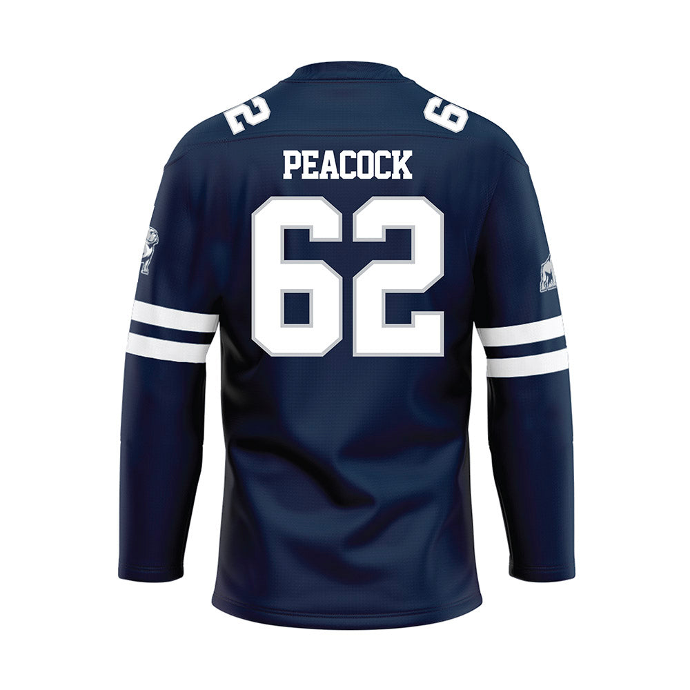 Samford - NCAA Football : Parker Peacock - Blue Hockey Jersey-1
