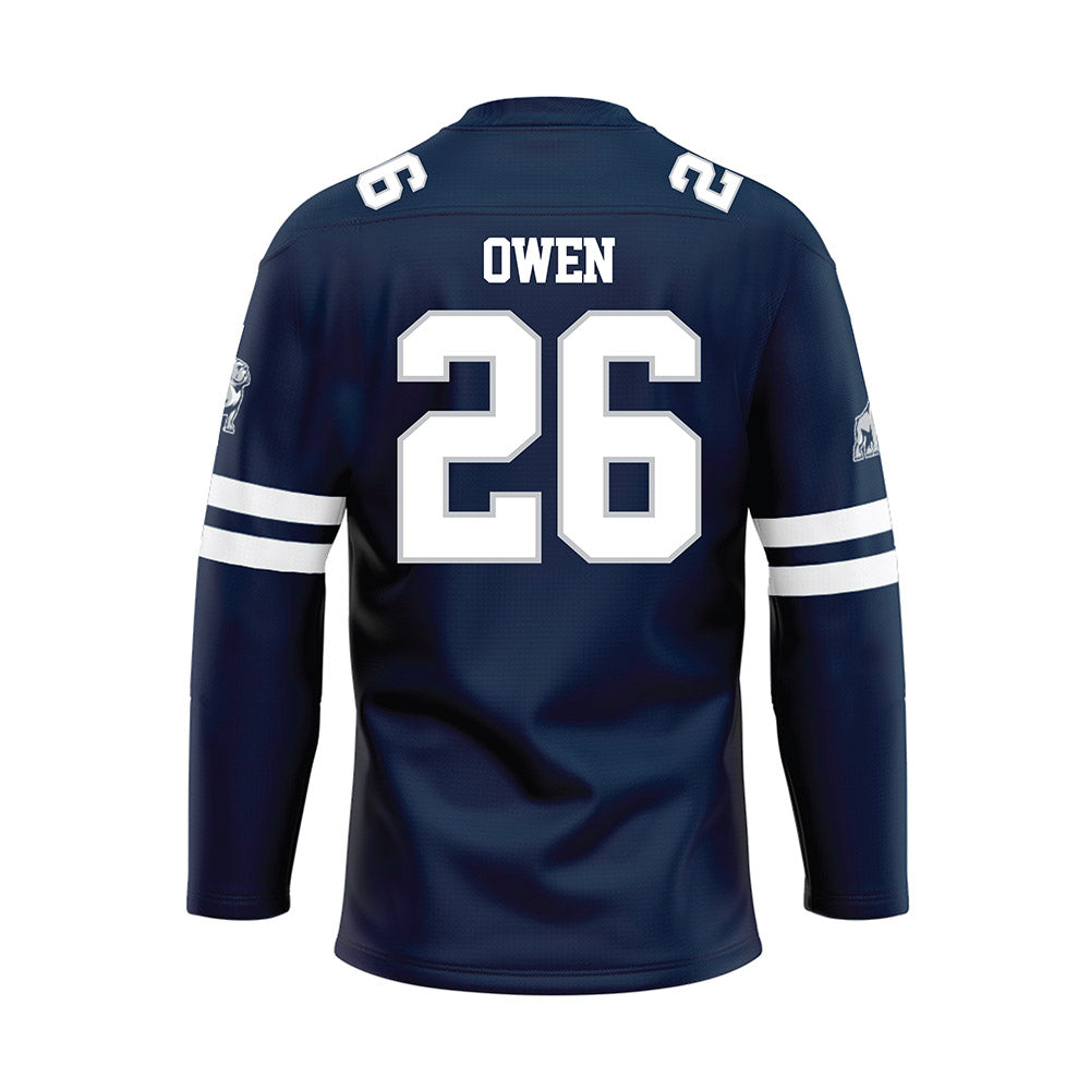 Samford - NCAA Football : Mitch Owen - Blue Hockey Jersey