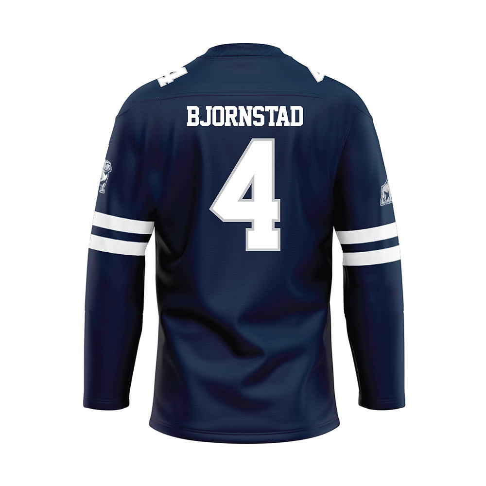 Samford - NCAA Men's Basketball : Judson Bjornstad - Blue Hockey Jersey-1