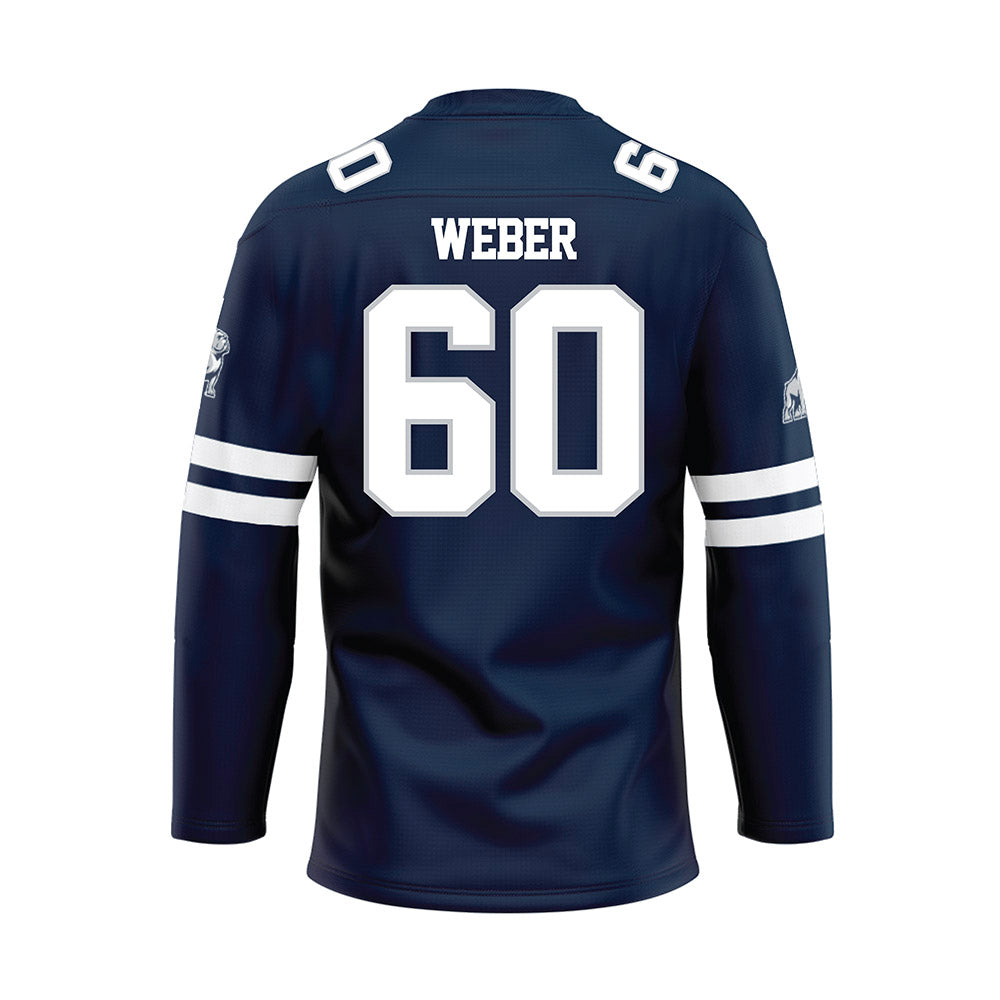 Samford - NCAA Football : Hank Weber - Blue Hockey Jersey-1