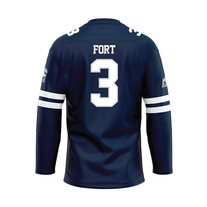 Samford - NCAA Men's Basketball : Trey Fort - Blue Hockey Jersey-1