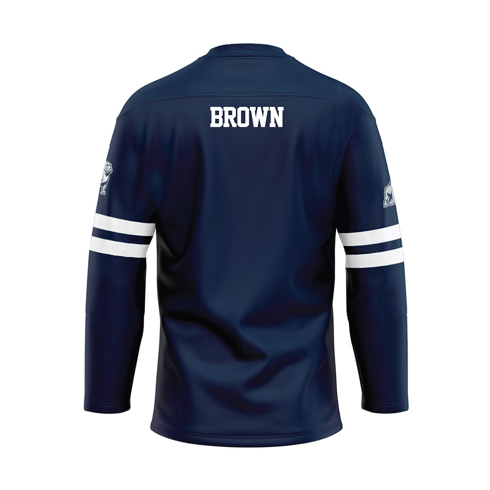 Samford - NCAA Men's Cross Country : David Brown - Blue Hockey Jersey