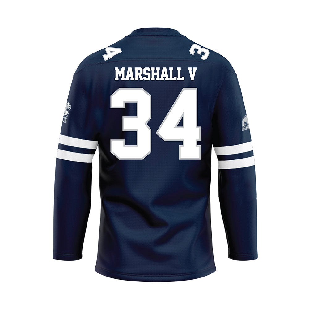 Samford - NCAA Baseball : Everett Marshall V - Blue Hockey Jersey-1