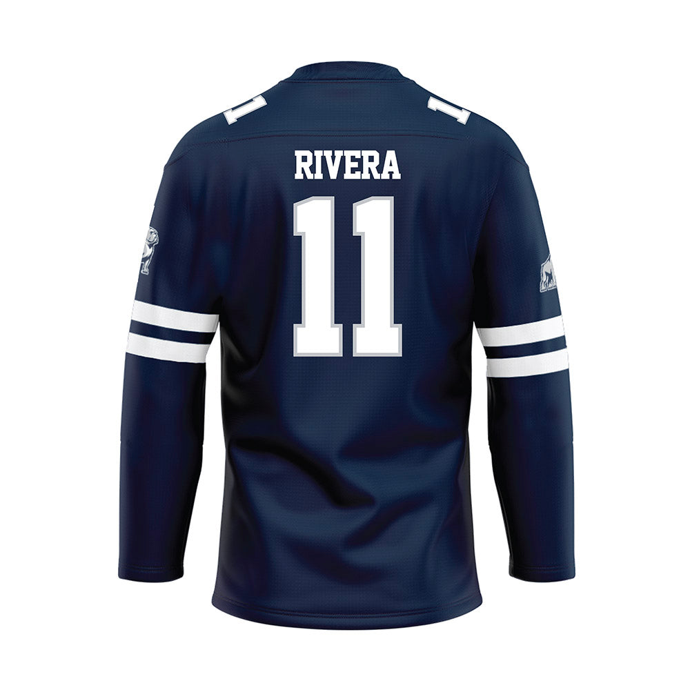 Samford - NCAA Women's Basketball : Briana Rivera - Blue Hockey Jersey-1