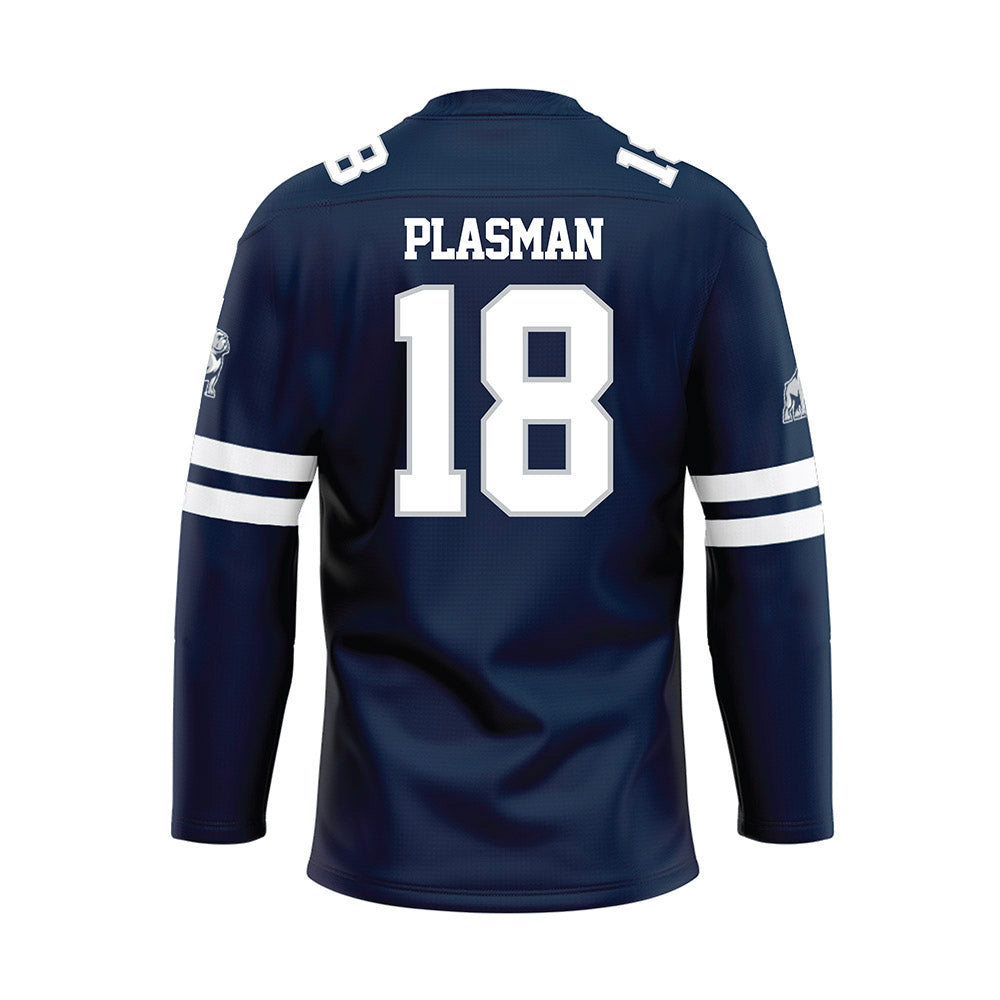 Samford - NCAA Women's Volleyball : Sophia Plasman - Blue Hockey Jersey-1