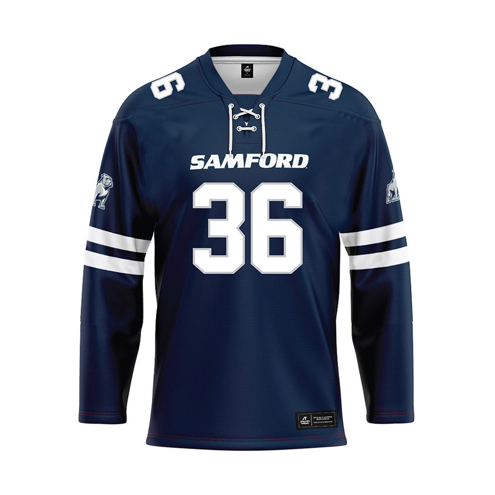 Samford - NCAA Football : Ty Ippolito - Blue Hockey Jersey-0