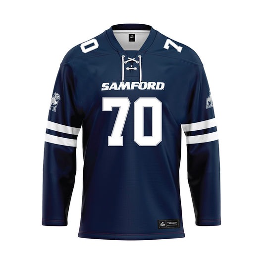 Samford - NCAA Football : Crosby Mullins - Blue Hockey Jersey-0