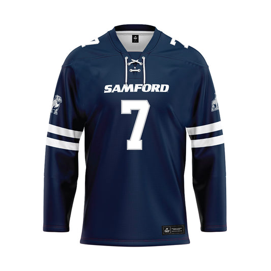 Samford - NCAA Softball : Olivia Shaw - Blue Hockey Jersey-0