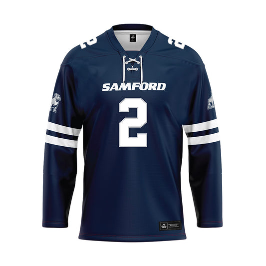 Samford - NCAA Baseball : Cade Carr - Blue Hockey Jersey-0