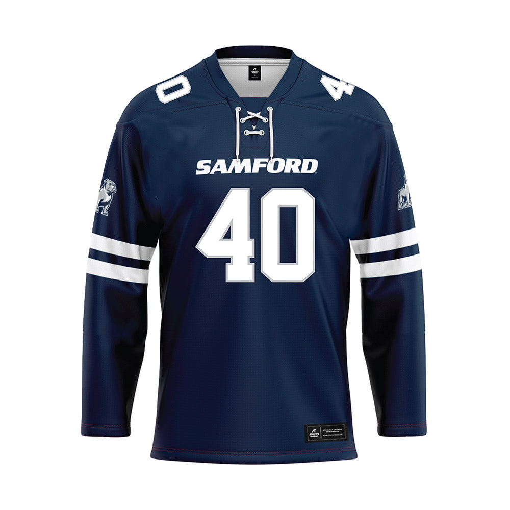 Samford - NCAA Football : Jordan Whitley - Blue Hockey Jersey-0