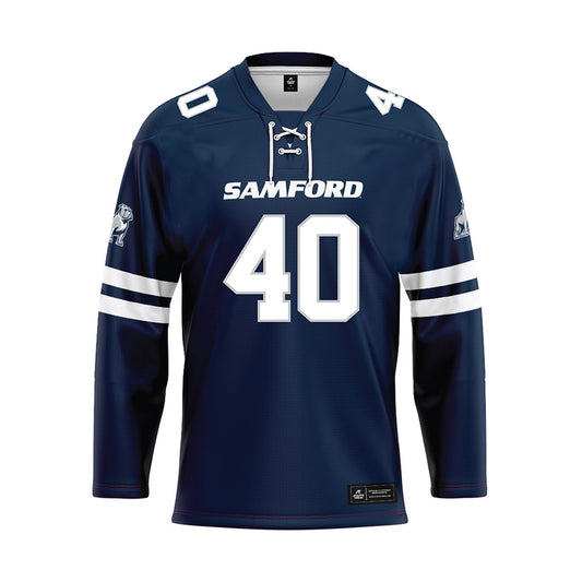 Samford - NCAA Football : Jordan Whitley - Blue Hockey Jersey-0