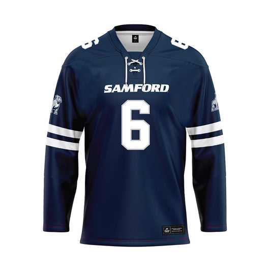 Samford - NCAA Football : Ben Levine - Blue Hockey Jersey