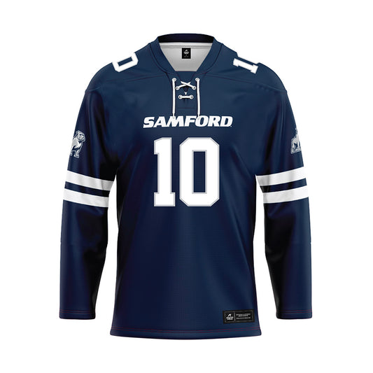 Samford - NCAA Women's Basketball : Aubrey Blankenship - Blue Hockey Jersey-0
