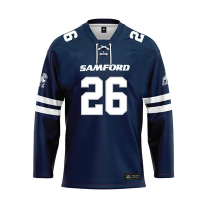 Samford - NCAA Football : Mitch Owen - Blue Hockey Jersey