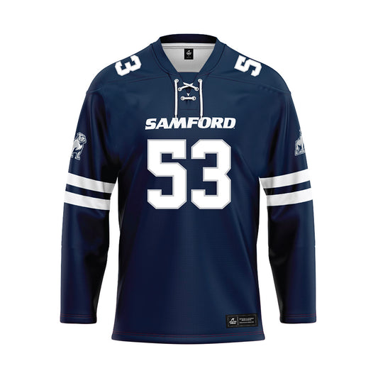 Samford - NCAA Football : Kaden McKeown - Blue Hockey Jersey-0