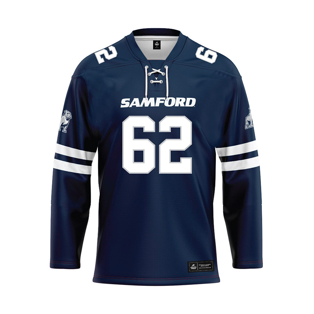 Samford - NCAA Football : Parker Peacock - Blue Hockey Jersey-0
