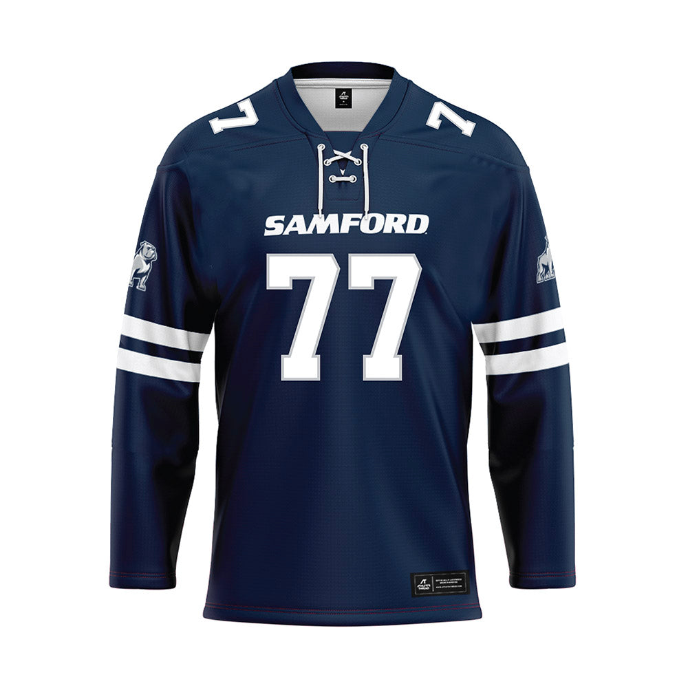 Samford - NCAA Football : Kaleb Pearley - Blue Hockey Jersey-0