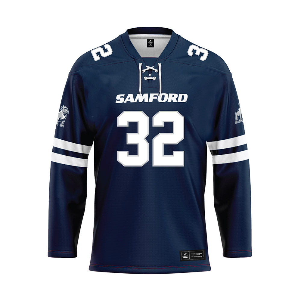 Samford - NCAA Women's Basketball : Yael Maayan - Blue Hockey Jersey-0