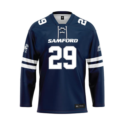 Samford - NCAA Football : Cameron Bland - Blue Hockey Jersey-0