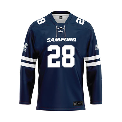 Samford - NCAA Football : Grant Hidalgo - Blue Hockey Jersey-0