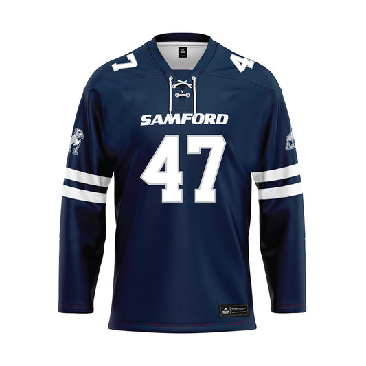Samford - NCAA Football : Daniel Valdes - Blue Hockey Jersey-0