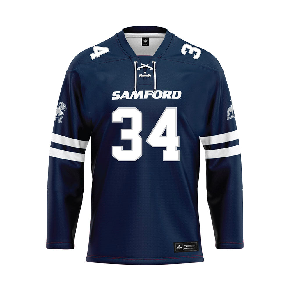 Samford - NCAA Baseball : Everett Marshall V - Blue Hockey Jersey-0