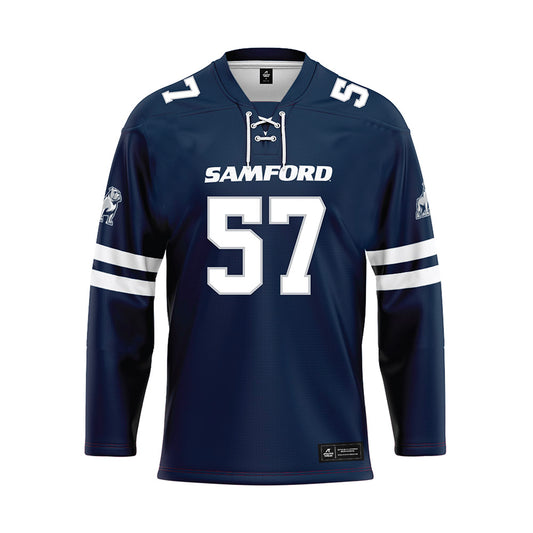 Samford - NCAA Football : Web Davidson - Blue Hockey Jersey-0