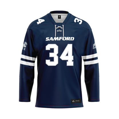 Samford - NCAA Football : Malik Gaither - Blue Hockey Jersey