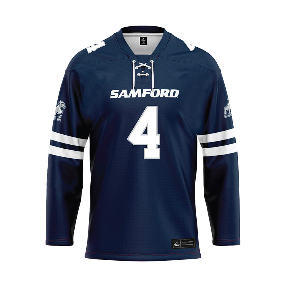 Samford - NCAA Men's Basketball : Judson Bjornstad - Blue Hockey Jersey-0